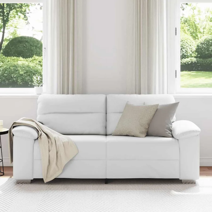 Canapé 2 places blanc 180x81x84 cm en similicuir - 3