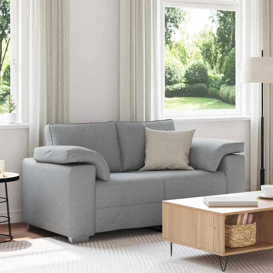 Canapé deux places Gris clair 160 cm tissu