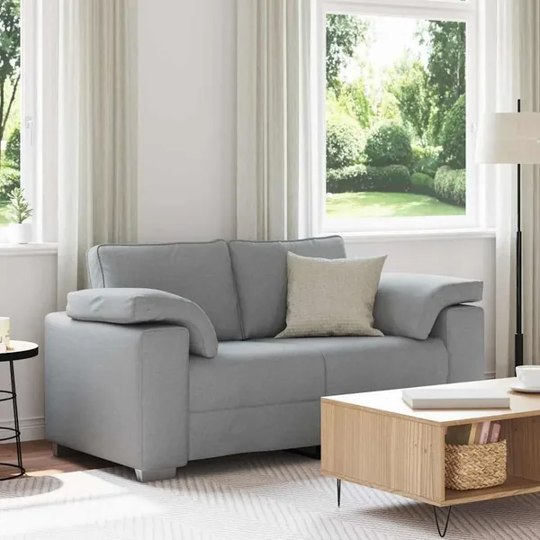 Canapé deux places Gris clair 160 cm tissu