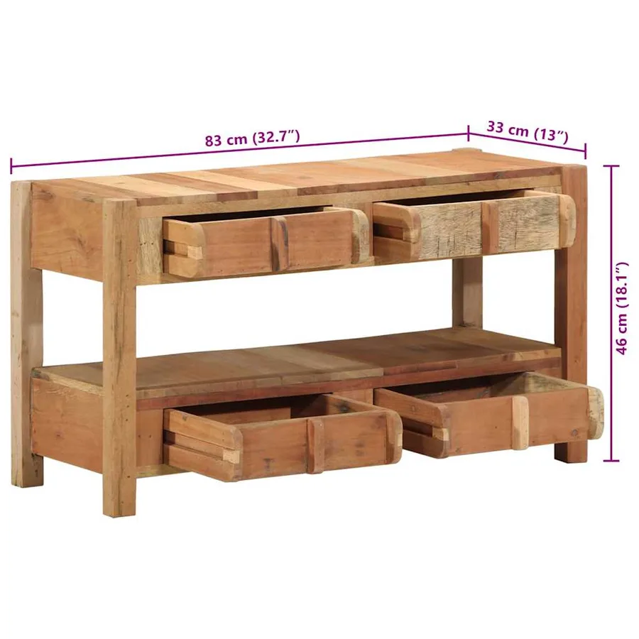 Meuble TV Marron 83 x 33 x 46 cm Bois Recyclé Solide - 13