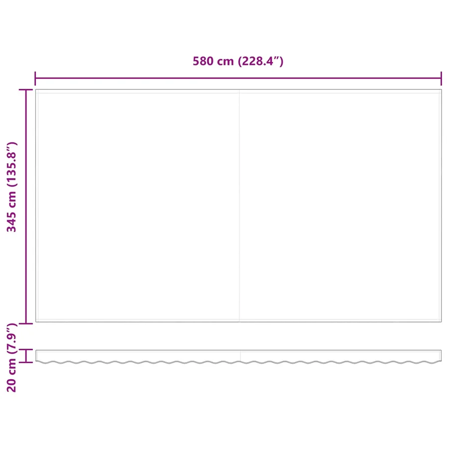 Auvent rétractable Blanc 600 × 350 cm Polyester - 16