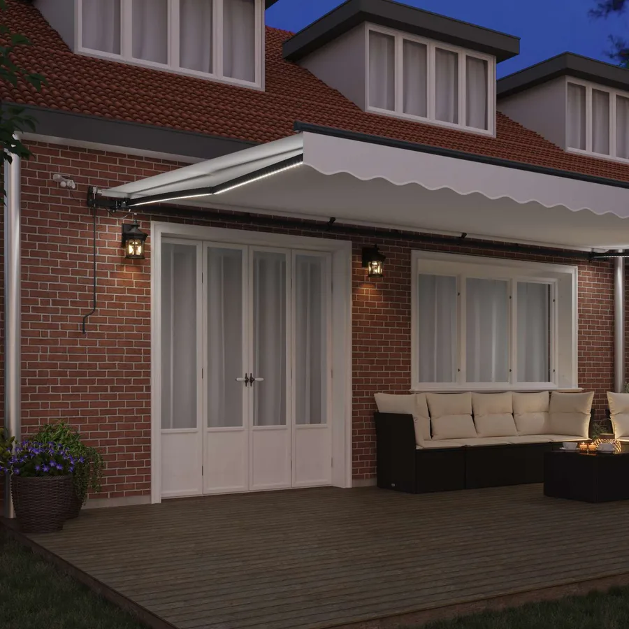 Auvent rétractable Blanc 600 × 350 cm Polyester - 3