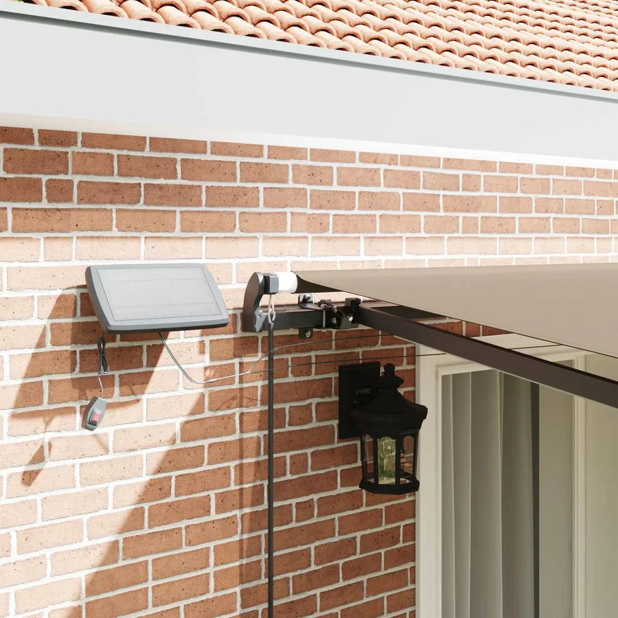 Auvent rétractable Beige 400 × 350 cm Tissu et Aluminium - 4