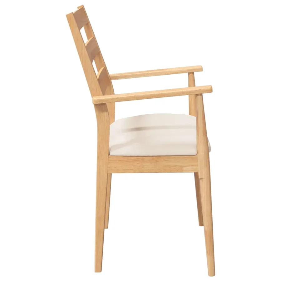 Chaises de salle à manger avec coussins (2 pcs) bois massif caoutchouc - 6