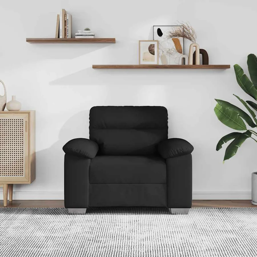 Fauteuil noir 100x81x84 cm similicuir - 3