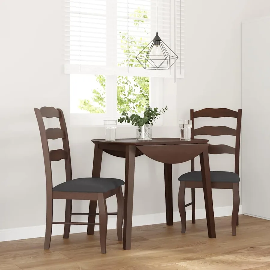 Chaises de salle à manger avec coussins (2 pcs) bois massif marron caoutchouc