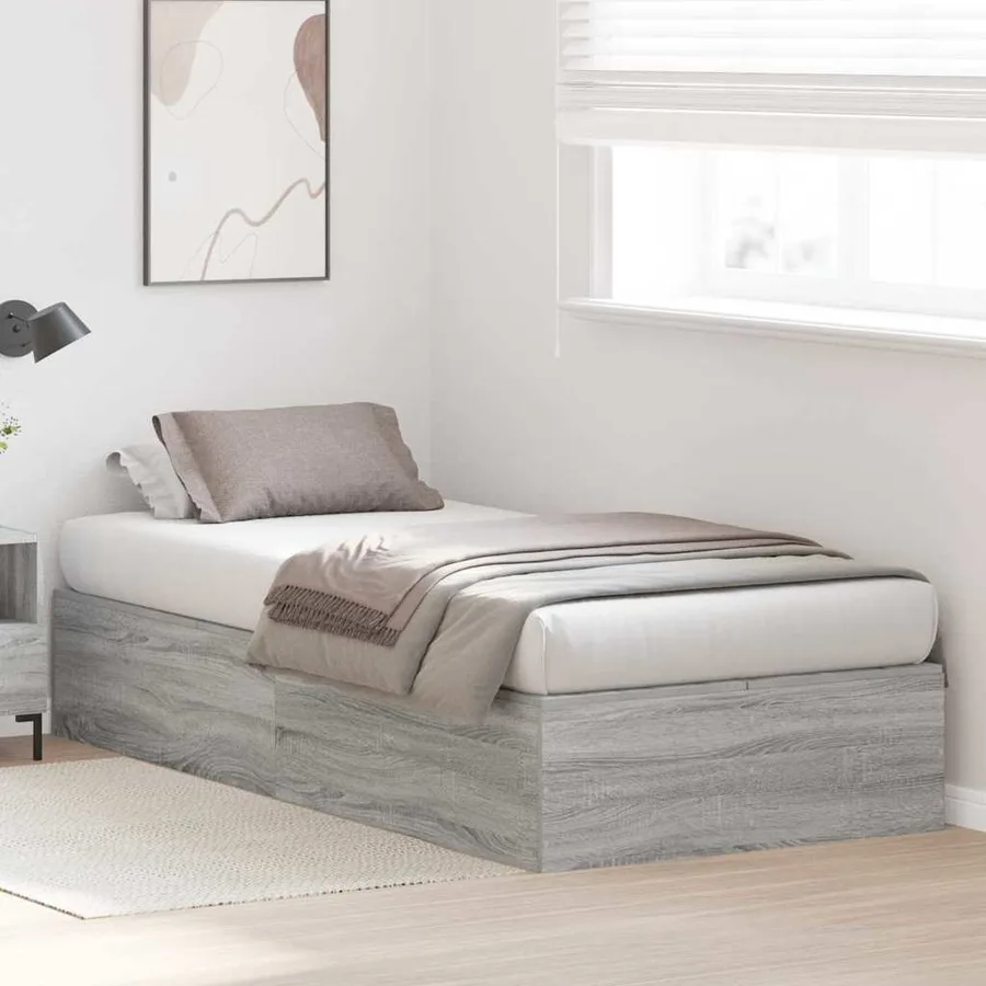 Cadre de lit avec rangement Gris Sonoma 100 x 200 cm - 4