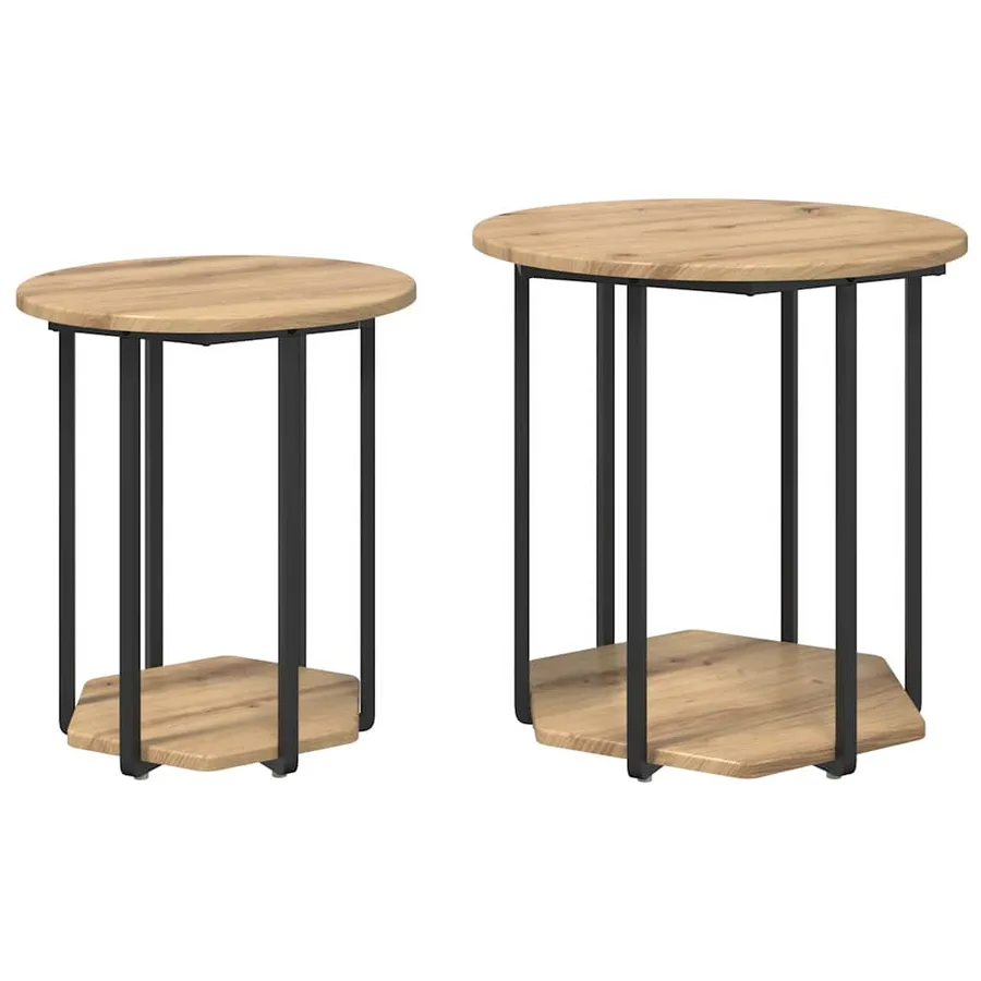 Ensemble de tables d'appoint 2 pc Marron 50 x 50 x 50,5 cm - 2