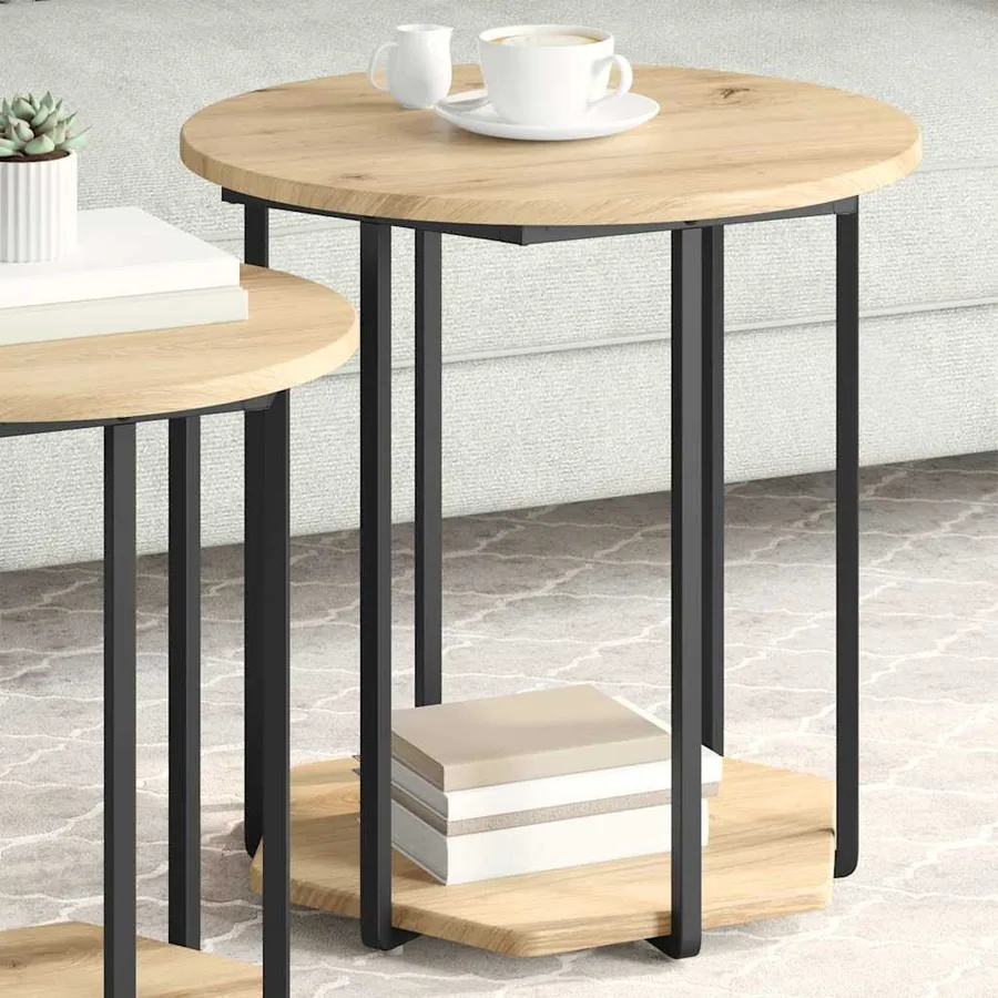 Ensemble de tables d'appoint 2 pc Marron 50 x 50 x 50,5 cm - 4