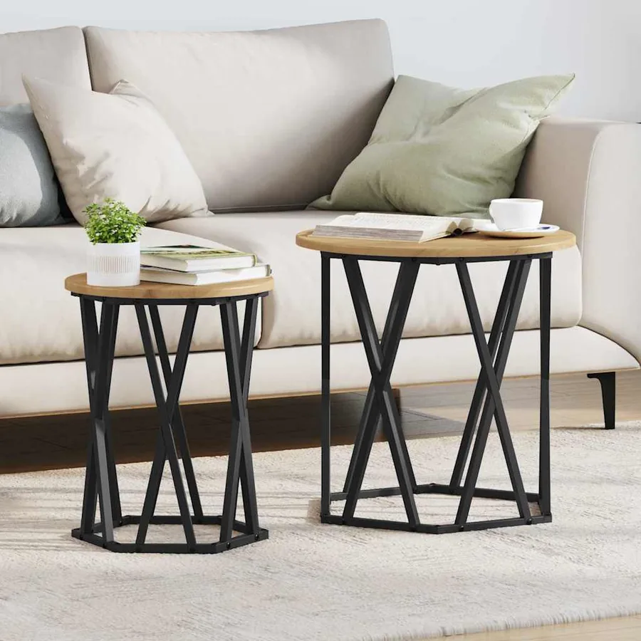 Table basse 2 pcs Chêne artisanal 50 x 50 x 50 cm