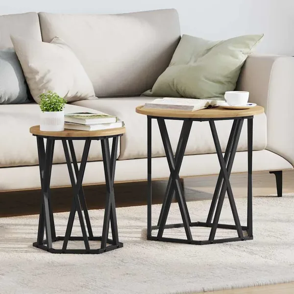 Table basse 2 pcs Chêne artisanal 50 x 50 x 50 cm