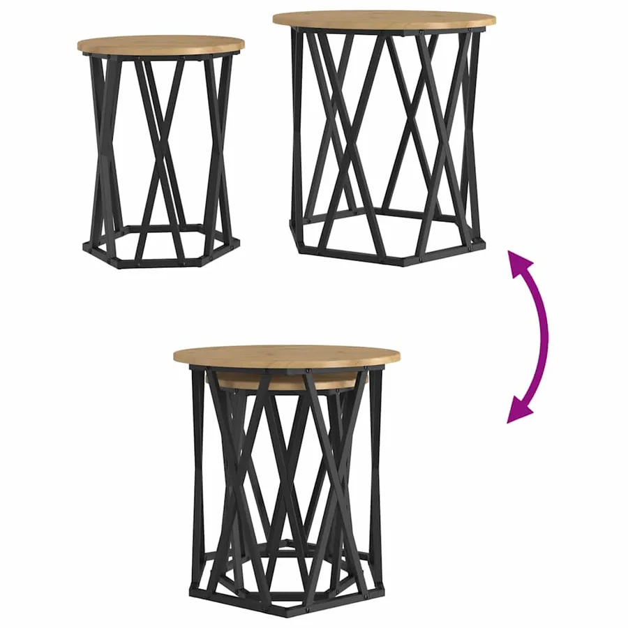 Table basse 2 pcs Chêne artisanal 50 x 50 x 50 cm - 10