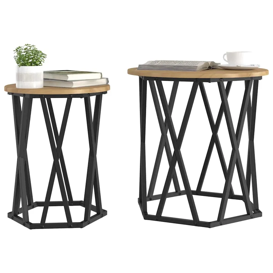 Table basse 2 pcs Chêne artisanal 50 x 50 x 50 cm - 3