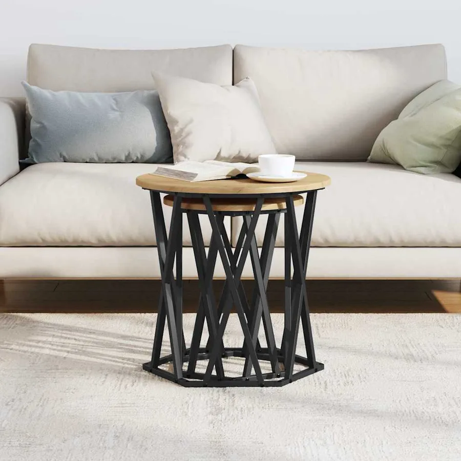 Table basse 2 pcs Chêne artisanal 50 x 50 x 50 cm - 4