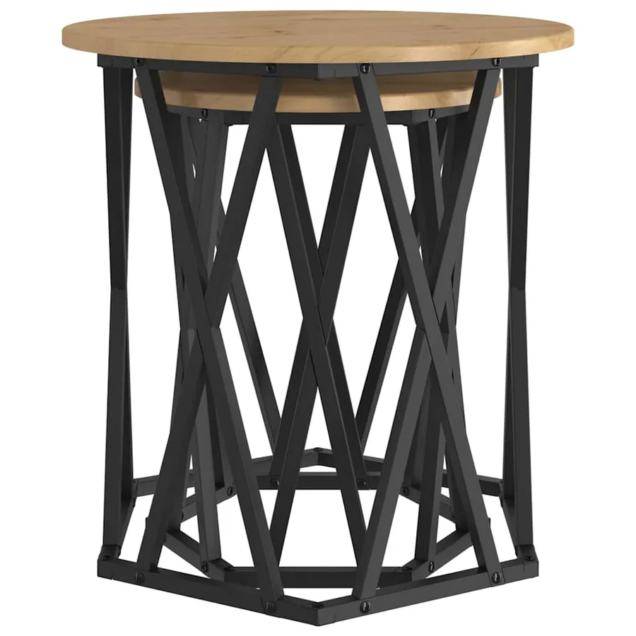 Table basse 2 pcs Chêne artisanal 50 x 50 x 50 cm - 5