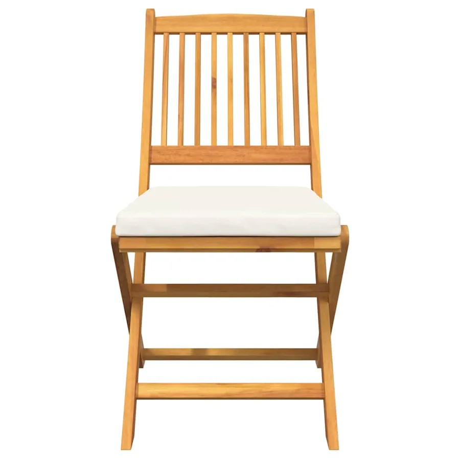 Chaise pliante avec coussin 8 pcs Blanc 49 x 57.5 x 92cm - 5
