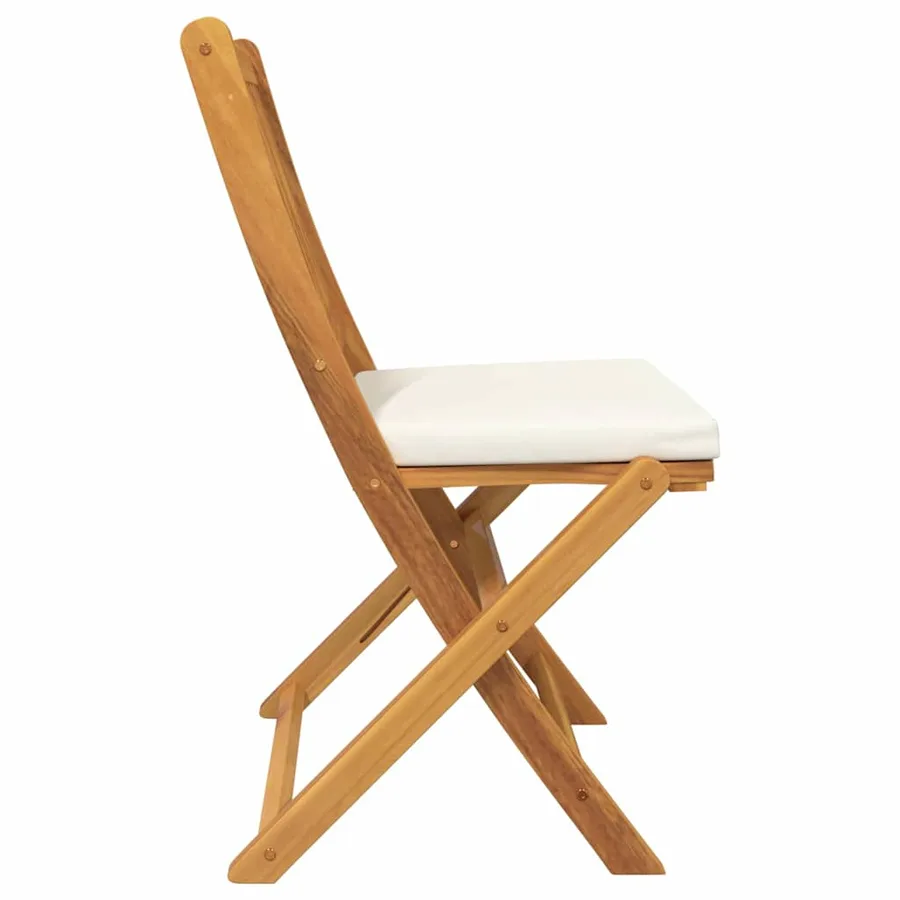 Chaise pliante avec coussin 8 pcs Blanc 49 x 57.5 x 92cm - 6