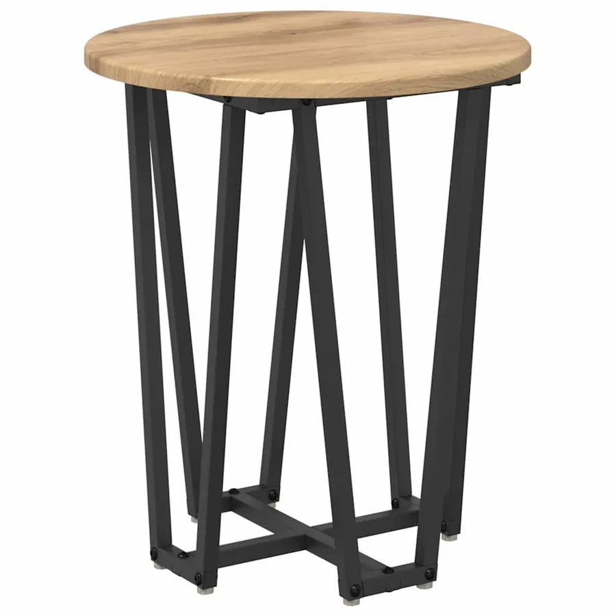 Ensemble de tables d'appoint 2 pc Chêne artisanal et noir - 6