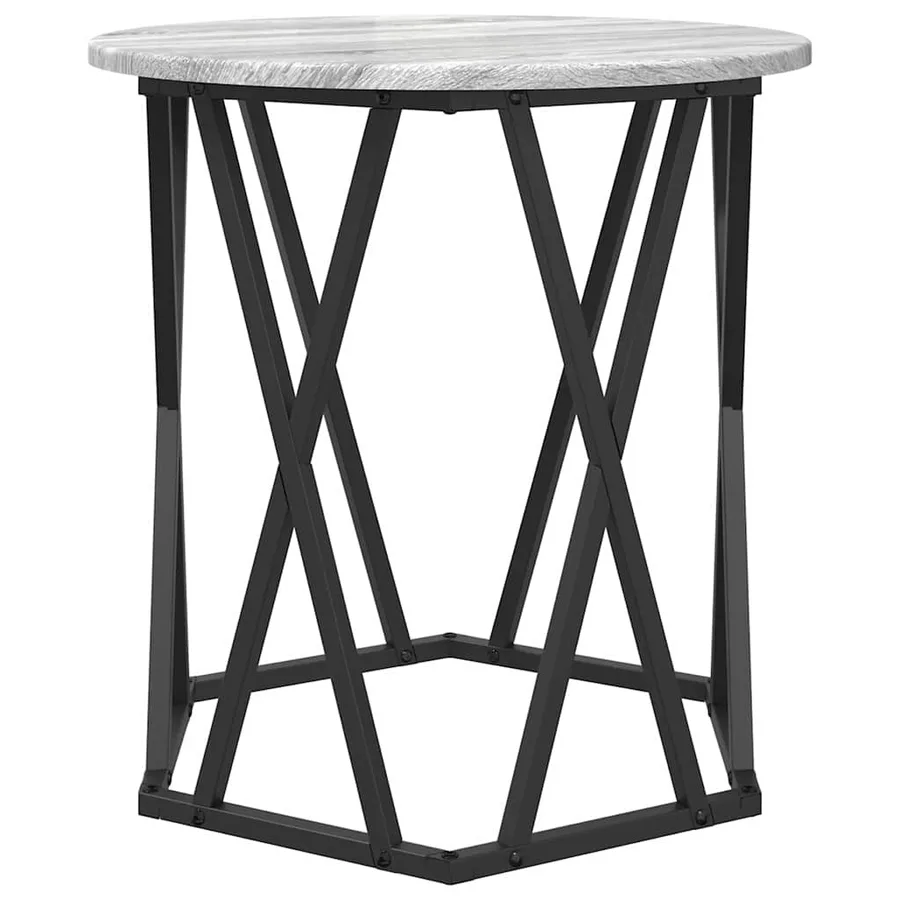 Table basse 2 pcs Gris Sonoma Bois d'ingénierie et acier - 6