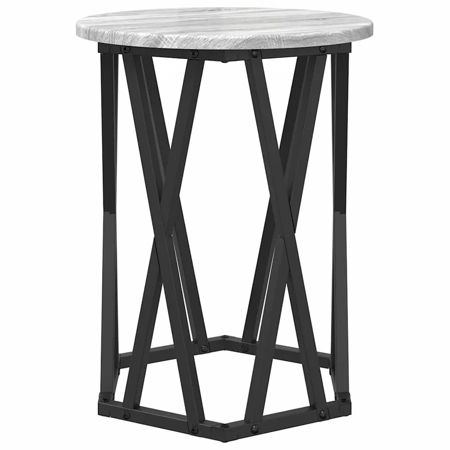 Table basse 2 pcs Gris Sonoma Bois d'ingénierie et acier - 7