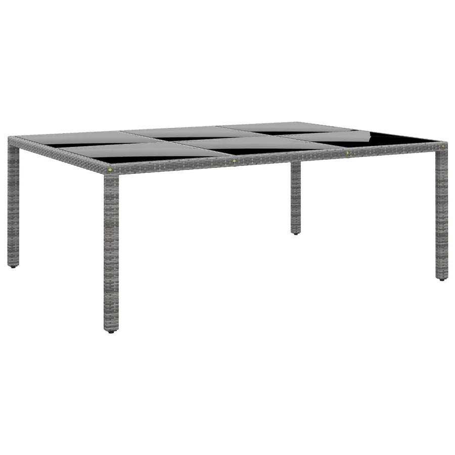 Ensemble à manger de jardin 11 pcs résine tressée gris - 6