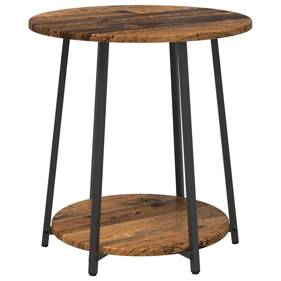 Ensemble de tables d'appoint 2 pcs Bois ancien et noir - 5