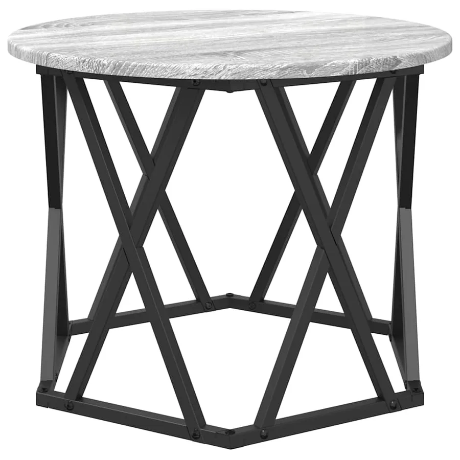 Table d'appoint empilable 3 pcs Gris Sonoma - 6