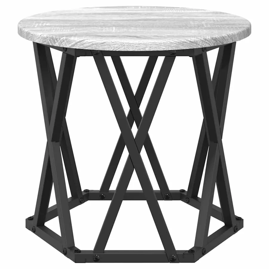Table d'appoint empilable 3 pcs Gris Sonoma - 7