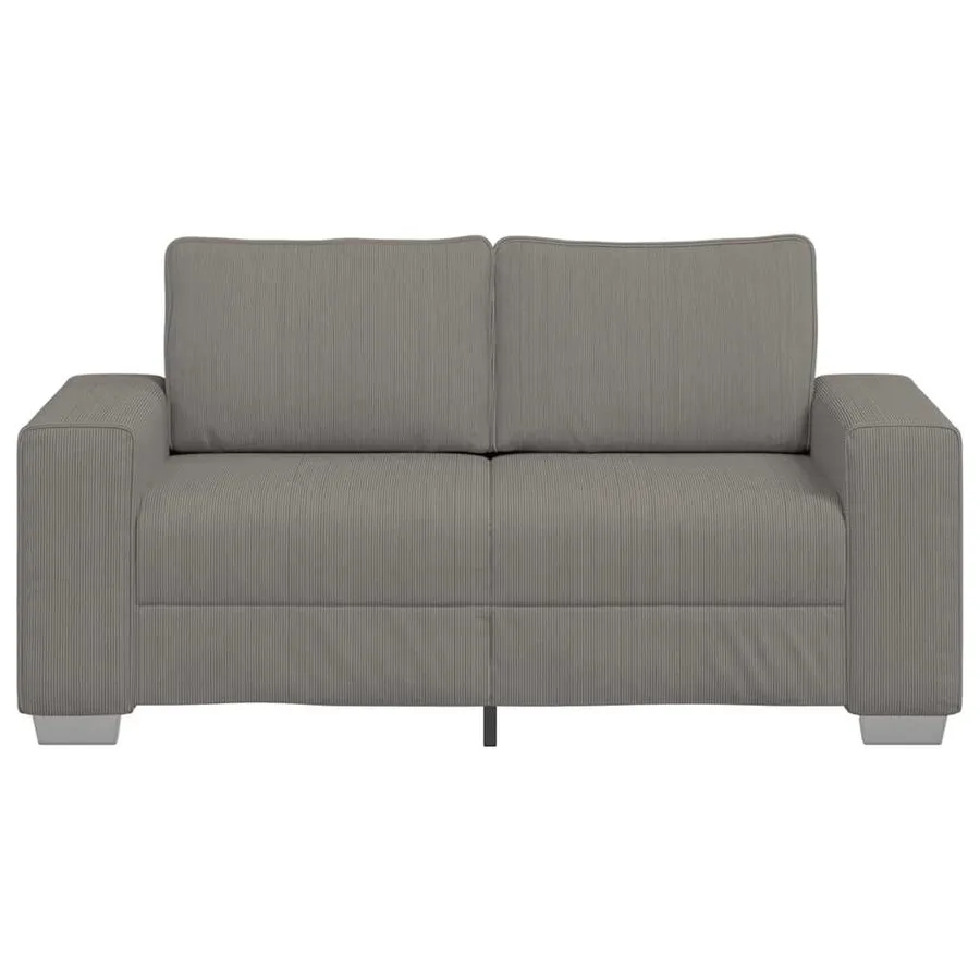 Canapé deux places gris clair 160 x 77 x 82 cm en tissu velours côtelé - 4
