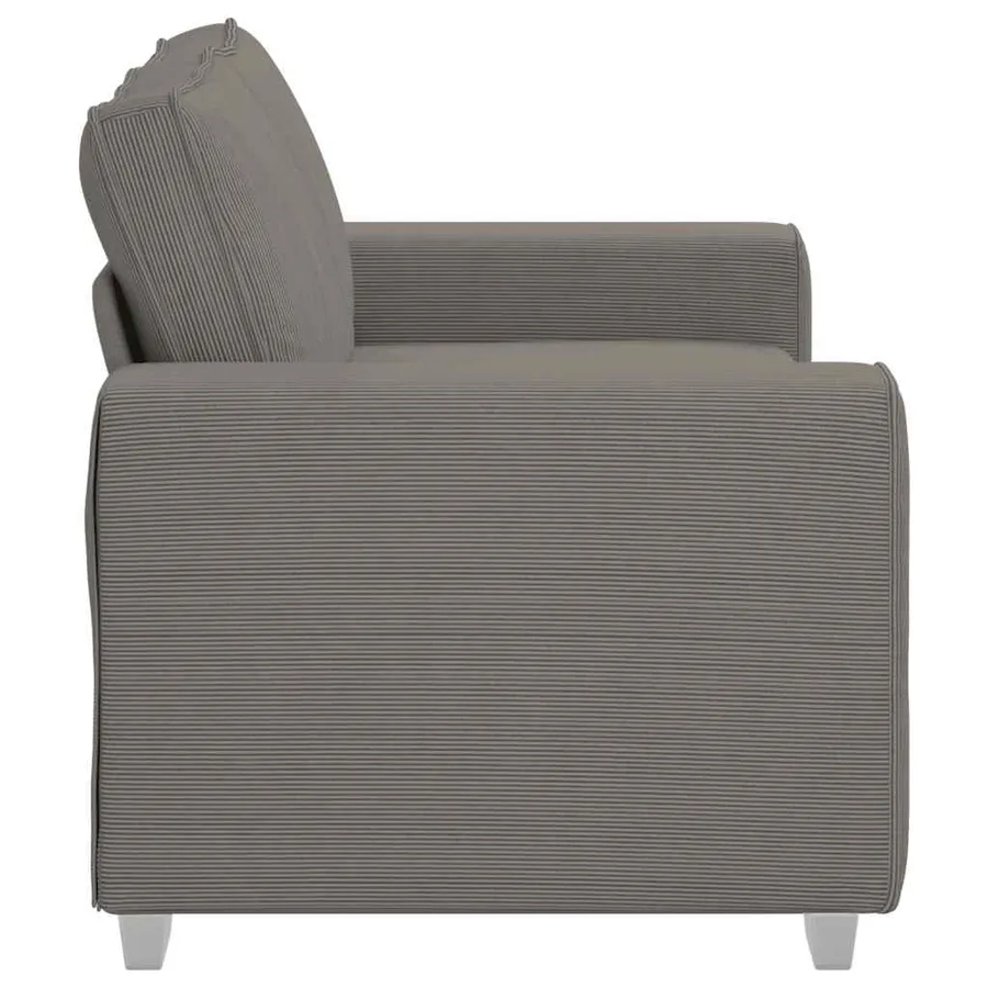 Canapé deux places gris clair 160 x 77 x 82 cm en tissu velours côtelé - 5