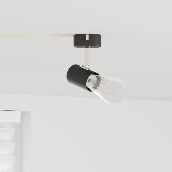 Spot de plafond Noir 6,5 x 6 x 11,5 cm Métal