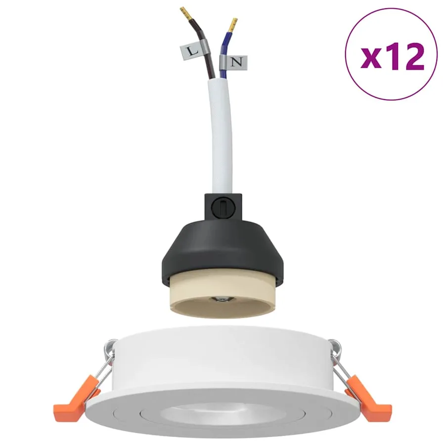 Projecteur 12 pcs Blanc 9 x 9 x 2 cm Aluminium - 4