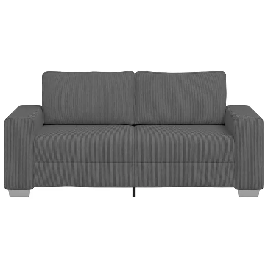 Canapé causeuse gris foncé 180x77x82 cm tissu velours côtelé - 4