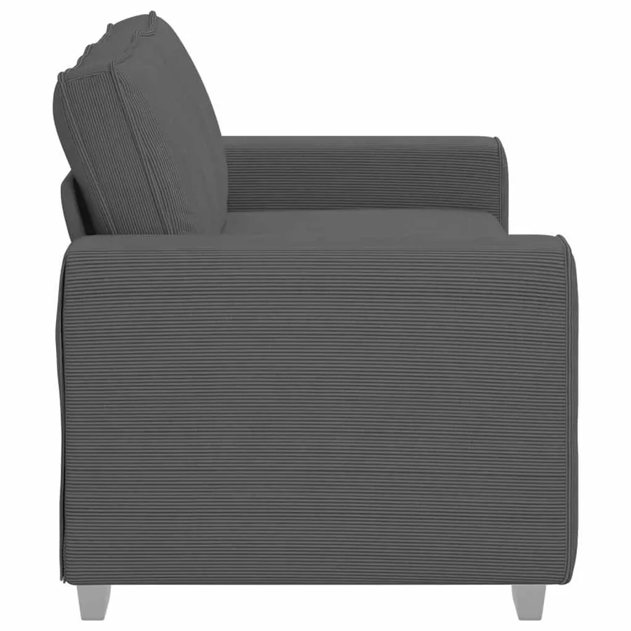 Canapé causeuse gris foncé 180x77x82 cm tissu velours côtelé - 5