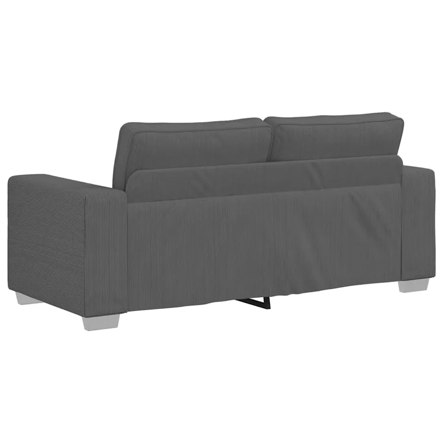 Canapé causeuse gris foncé 180x77x82 cm tissu velours côtelé - 6