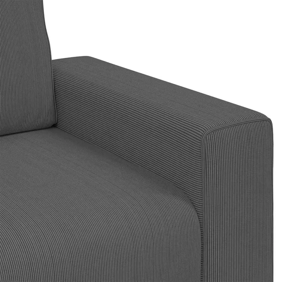 Canapé causeuse gris foncé 180x77x82 cm tissu velours côtelé - 7
