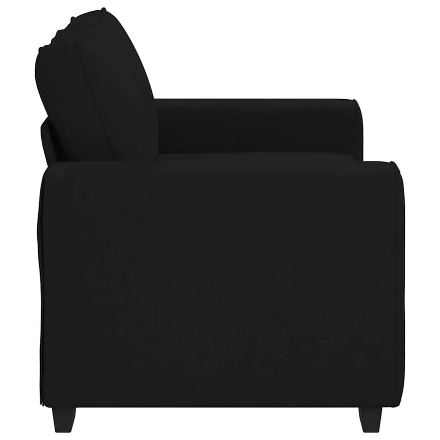Canapé à 2 places noir 160x77x82 cm tissu - 5