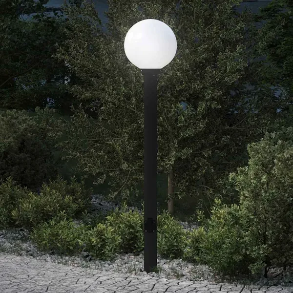 Borne lumineuse avec sortie 120 cm Noir IP44