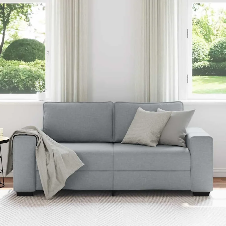 Canapé à 2 places gris clair 180x77x82 cm tissu - 3