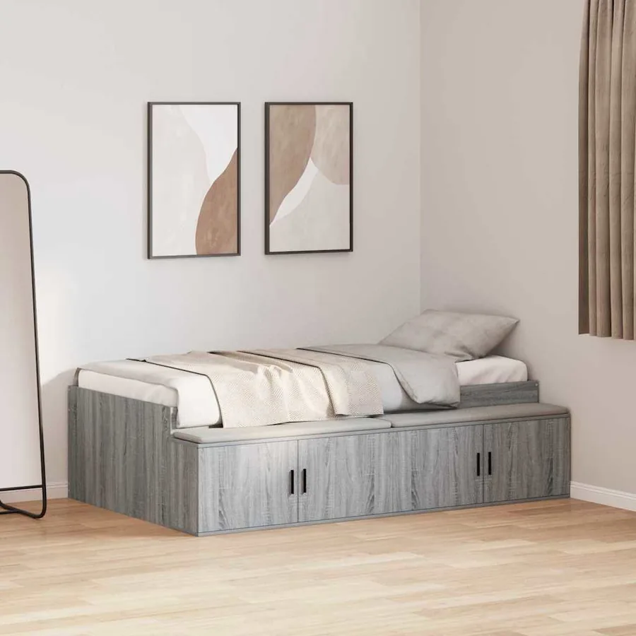 Cadre de lit Gris Sonoma 70 x 190 cm Bois d'ingénierie