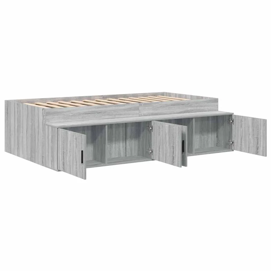 Cadre de lit Gris Sonoma 70 x 190 cm Bois d'ingénierie - 4