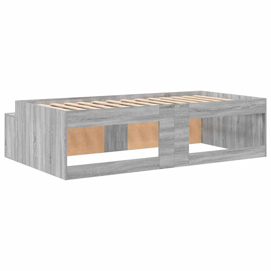 Cadre de lit Gris Sonoma 70 x 190 cm Bois d'ingénierie - 7