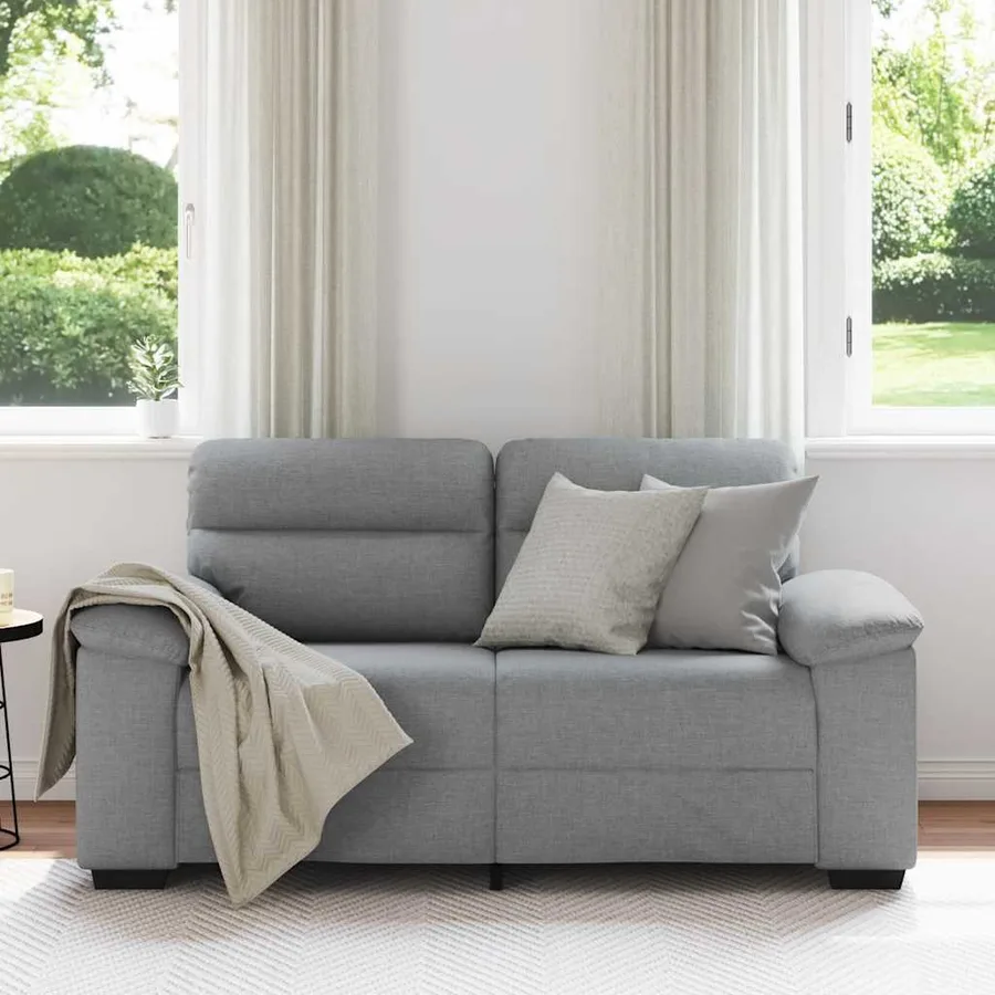Canapé à 2 places gris clair 160x81x84 cm tissu - 3