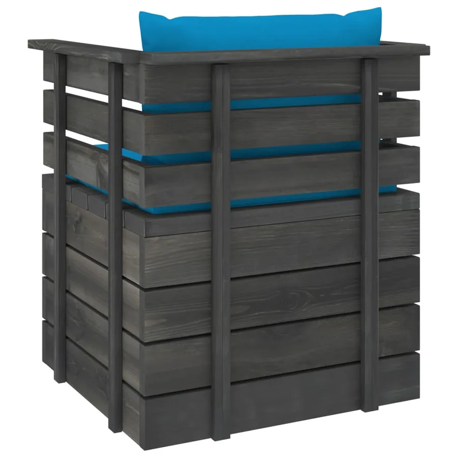 Fauteuil de jardin avec coussins Bois de pin - 5