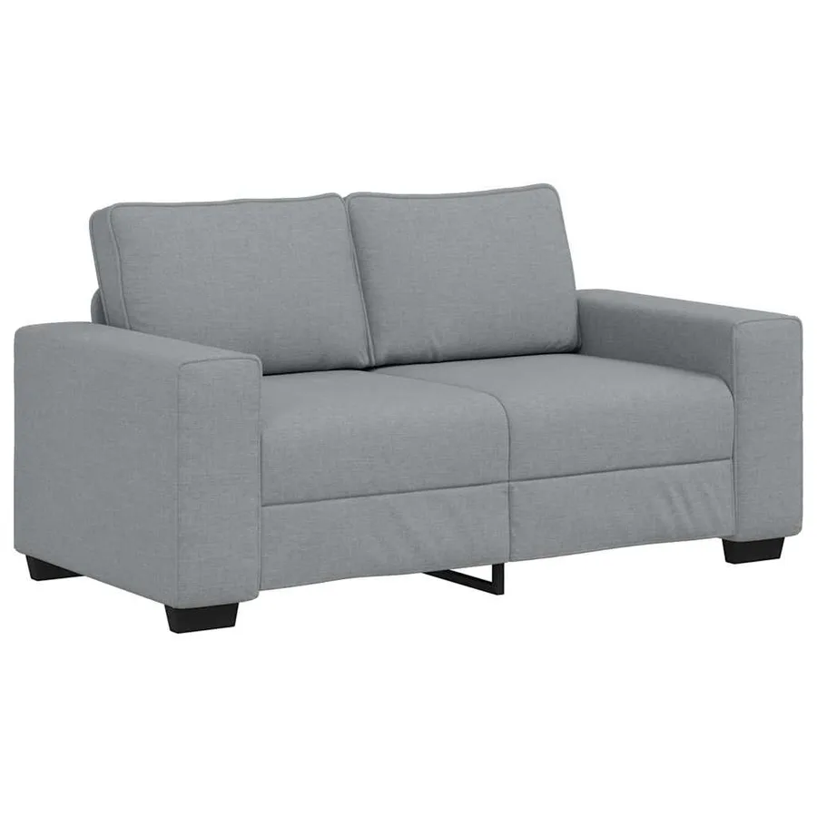 Ensemble de canapé 2 pcs avec coussins en tissu gris clair - 4