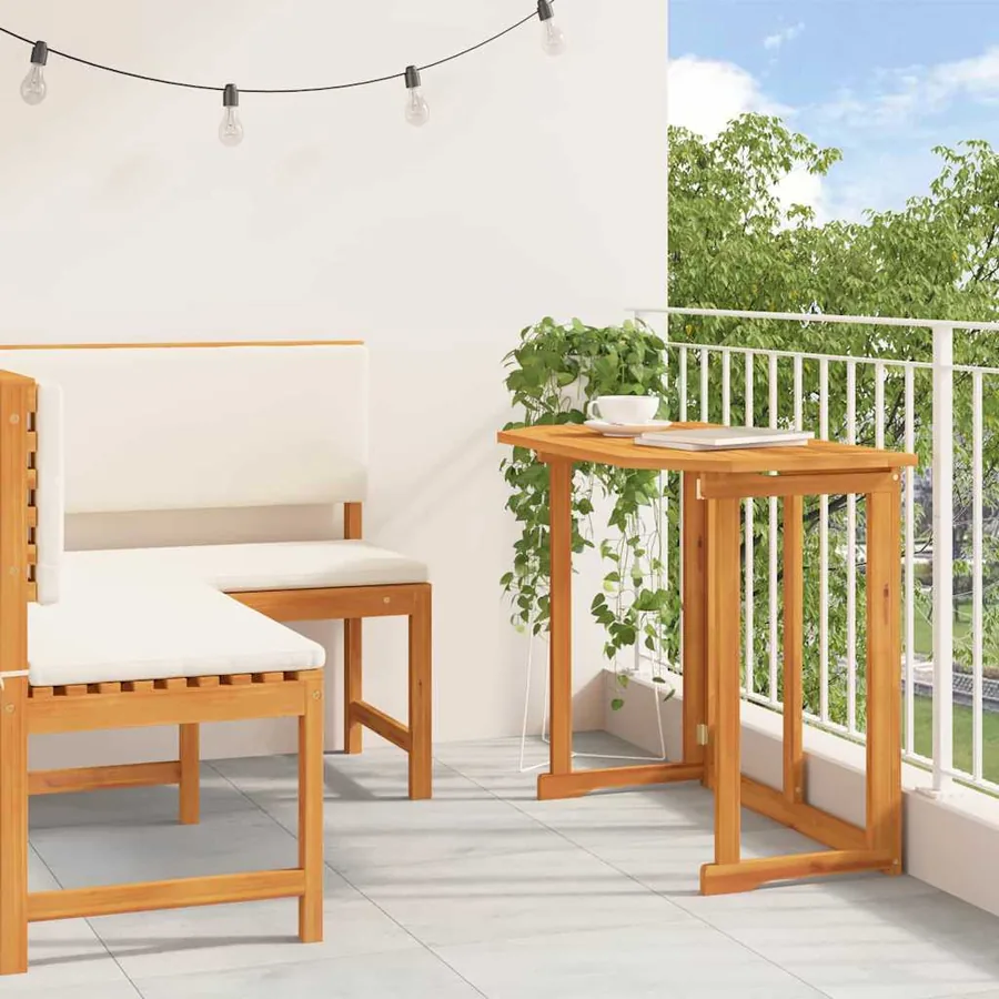 Ensemble de banc de jardin 2 pcs Marron Bois d'Acacia Massif