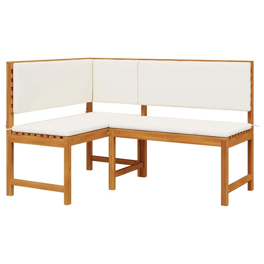 Ensemble de banc de jardin 2 pcs Marron Bois d'Acacia Massif - 4