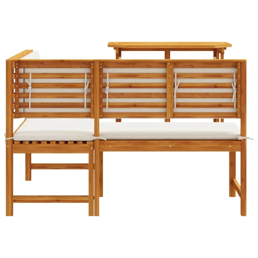Ensemble de banc de jardin 2 pcs Marron Bois d'Acacia Massif - 7