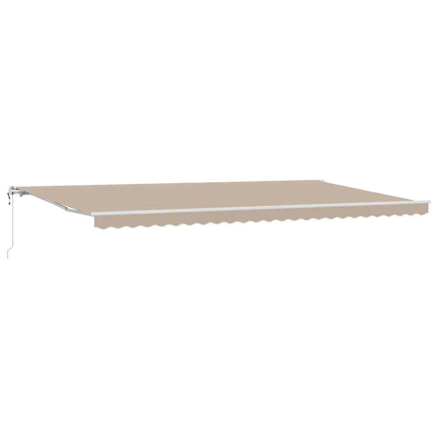 Auvent rétractable Beige 600 × 350 cm Tissu et Aluminium - 2