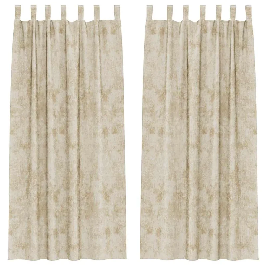 Rideaux en velours 2 pcs Crème 245 x 140 cm Velours - 2